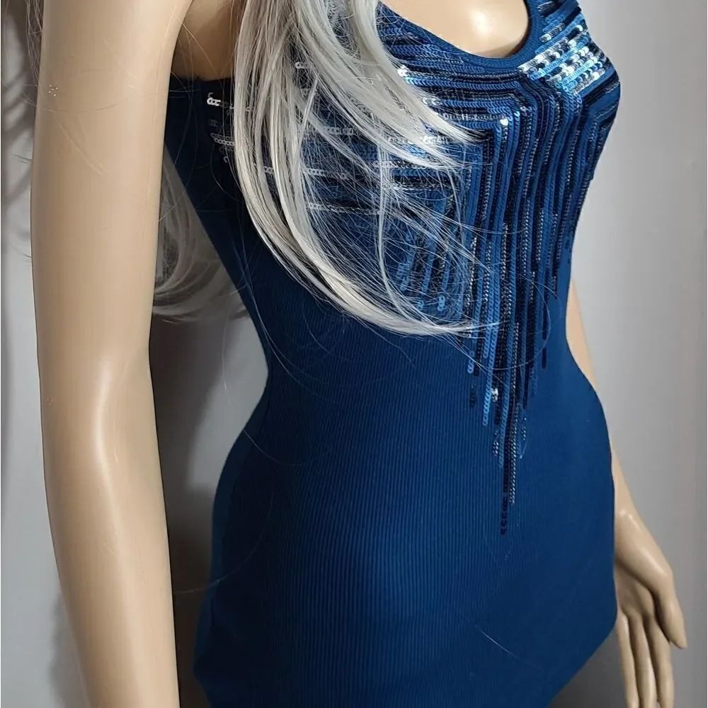 Express Blue Sequence Tank Top - Picture 11 of 12